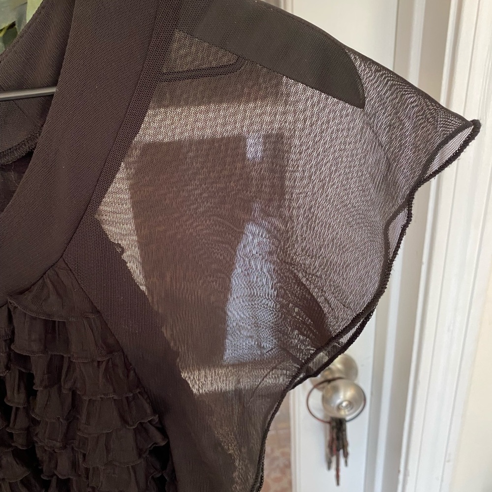 J.T.B Black Ruffle Top M - Picture 7 of 7